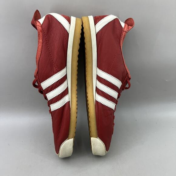 Adidas Italia Vintage Shoes Women Size 7 Red White Gum Leather Trainer Sneakers - Picture 6 of 8